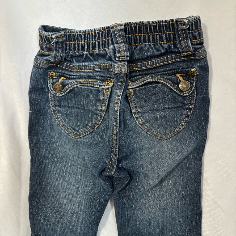 Vintage Y2K 90s Mary Kate Ashley Girl Denim Capris Size 6 Western Boho Patches - Picture 5 of 10
